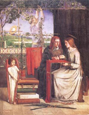 Dante Gabriel Rossetti The Girlhood of Mary Virgin (mk28) Norge oil painting art